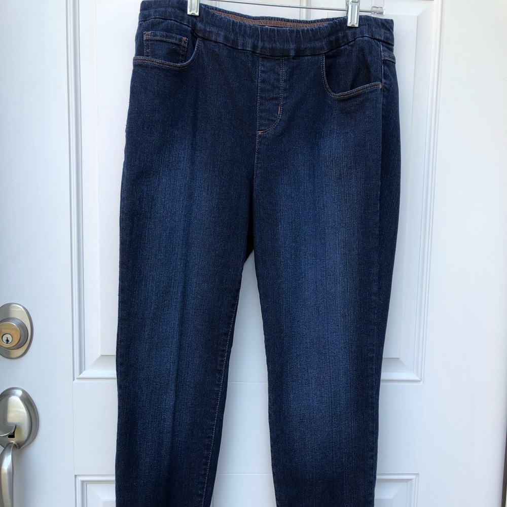 Women’s Jeans, Denim & Co, 12P, elastic waist